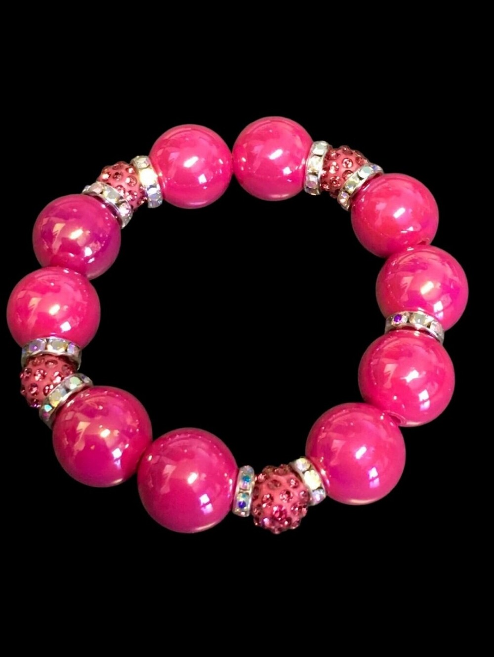 Hot Pink Chunky Beaded Bracelet 💖